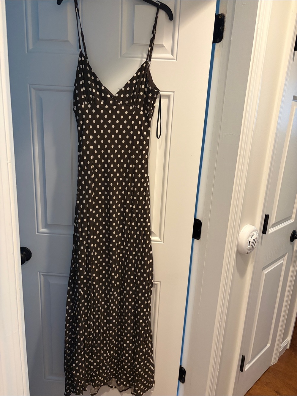 NWT Princess Polly Black & White Polka Dot Maxi Slip Dress